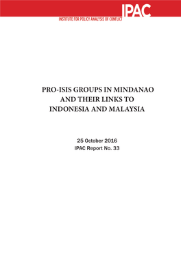Pro-Isis Groups in Mindanao and Their Links to Indonesia and Malaysia