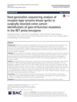 Next-Generation Sequencing Analysis of Receptor-Type Tyrosine Kinase