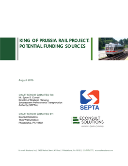 King of Prussia Rail Project: Potential Funding Sources