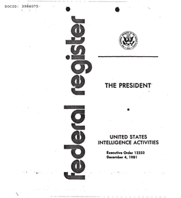 Executive Order 12333 December 4, 1981