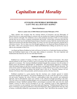 Capitalism and Morality ______