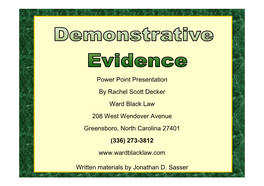 Demonstrative Evidence