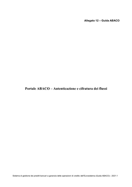 Portale ABACO – Autenticazione E Cifratura Dei Flussi