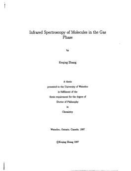 Infrared Spectroscopy of Molecules in the Gas Phase