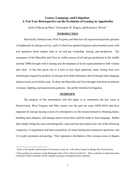 A Ten-Year Retrospective on the Evolution of Leasing in Appalachia