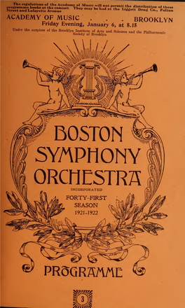 Boston Symphony Orchestra Concert Programs, Season 41,1921-1922, Trip