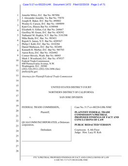 Case 5:17-Cv-00220-LHK Document 1472 Filed 02/20/19 Page 1 of 71