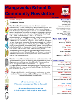 Mangaweka School & Community Newsletter