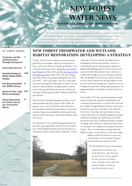 New Forest Water News New Forest Catchment Partnership Newsletter