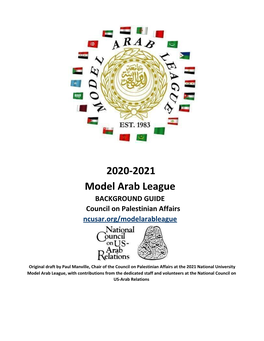 2020-2021 Model Arab League and the Council on Palestinian Affairs