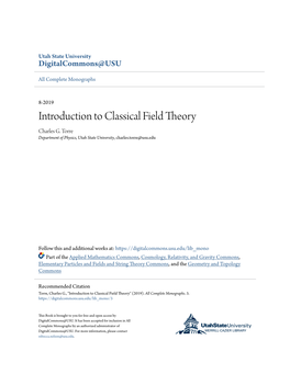 Introduction to Classical Field Theory Charles G