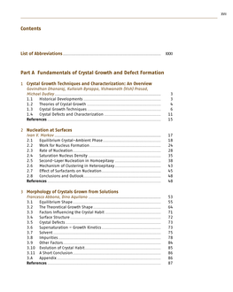 Contents Part a Fundamentals of Crystal Growth and Defect Formation