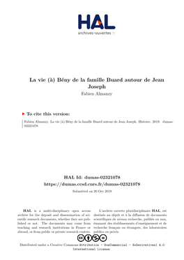 (À) Bény De La Famille Buard Autour De Jean Joseph Fabien Almanzy