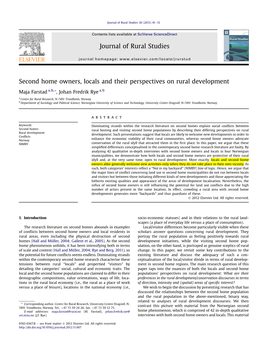 Second Home Owners, Locals and Their Perspectives on Rural Development