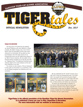 Dec. 2017 OFFICIAL NEWSLETTER MILTO R-CAT ALUMNI