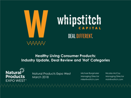 Healthy Living Consumer Products: Industry Update, Deal Review and 'Hot' Categories