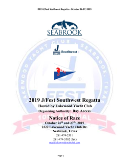 2019 J/Fest Southwest Regatta – October 26-27, 2019