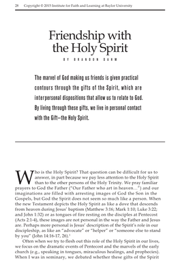Friendship with the Holy Spirit by Brandon Dahm