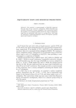 Equivariant Maps and Bimodule Projections 1