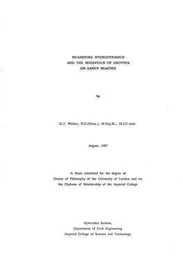 Nearshore Hydrodynamics and the Behaviour of Groynes on Sandy Beaches