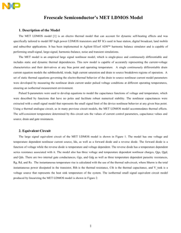 Freescale Semiconductor's MET LDMOS Model