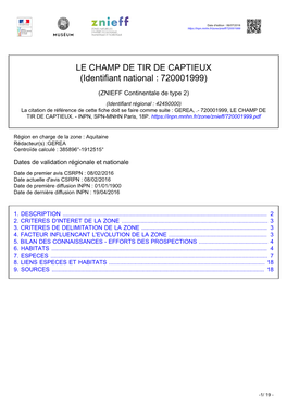 LE CHAMP DE TIR DE CAPTIEUX (Identifiant National : 720001999)