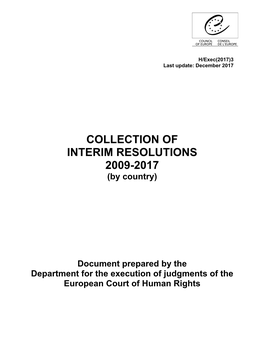 COLLECTION of INTERIM RESOLUTIONS 2009-2017 (By Country)