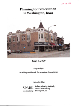 Planning for Preservation in Washington, Iowa