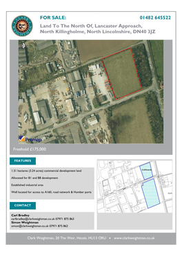 01482 645522 Land to the North Of, Lancaster Approach, North Killingholme, North Lincolnshire, DN40 3JZ