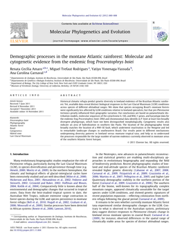 Demographic Processes in the Montane Atlantic Rainforest