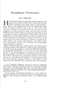 Xenophanes Christianus? , Greek, Roman and Byzantine Studies, 32:3 (1991:Autumn) P.219