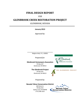 Final Design Report Glenbrook Creek