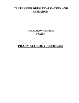 Pharmacology Review(S)