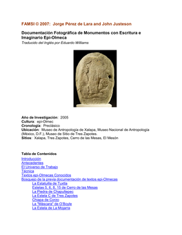 Documentación Fotográfica De Monumentos Con Escritura E Imaginario Epi-Olmeca Traducido Del Inglés Por Eduardo Williams