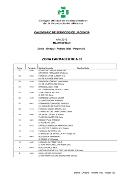 Calendario De Guardias