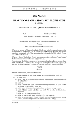 2002 No. 3135 HEALTH CARE and ASSOCIATED