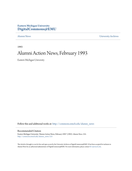 Alumni Action News, February 1993 Eastern Michigan University
