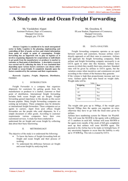 A Study on Air and Ocean Freight Forwarding