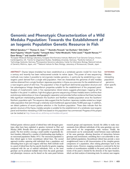 Genomic and Phenotypic Characterization of a Wild Medaka Population: Towards the Establishment of an Isogenic Population Genetic Resource in Fish