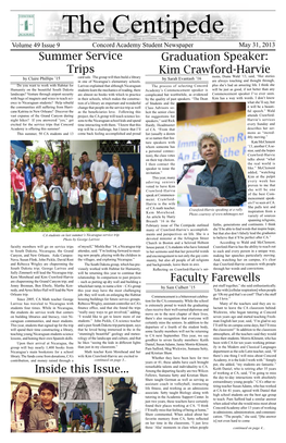 Kim Crawford-Harvie Inside This Issue... Faculty Farewells