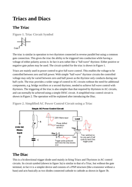 Triacs and Diacs the Triac