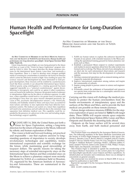 Human Health and Performance for Long-Duration Spaceflight