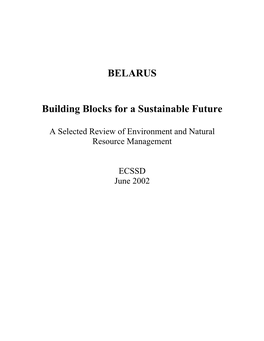 BELARUS Building Blocks for a Sustainable Future
