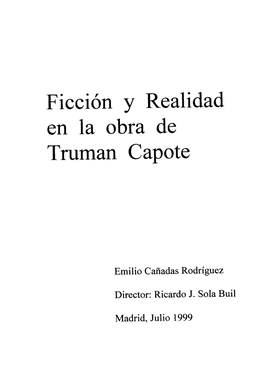 Ficción Laen Y Obra Realidad De Truman Capote