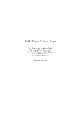 ENGO Proposed Reserve Report