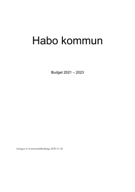 Sammanfattning Av Budget 2021-2023