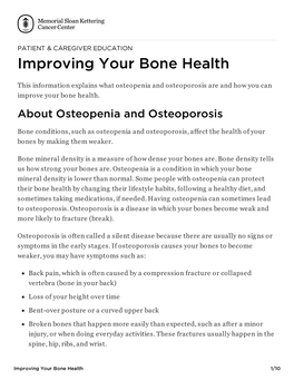 Improving Your Bone Health | Memorial Sloan Kettering Cancer