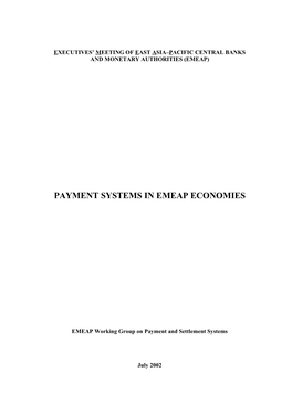 Payment Systems in Emeap Economies