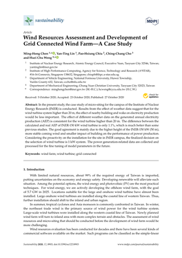 Wind Resources Assessment and Development of Grid Connected Wind Farm—A Case Study