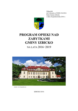 Program Opieki Nad Zabytkami Gminy Izbicko Na Lata 2016−2019